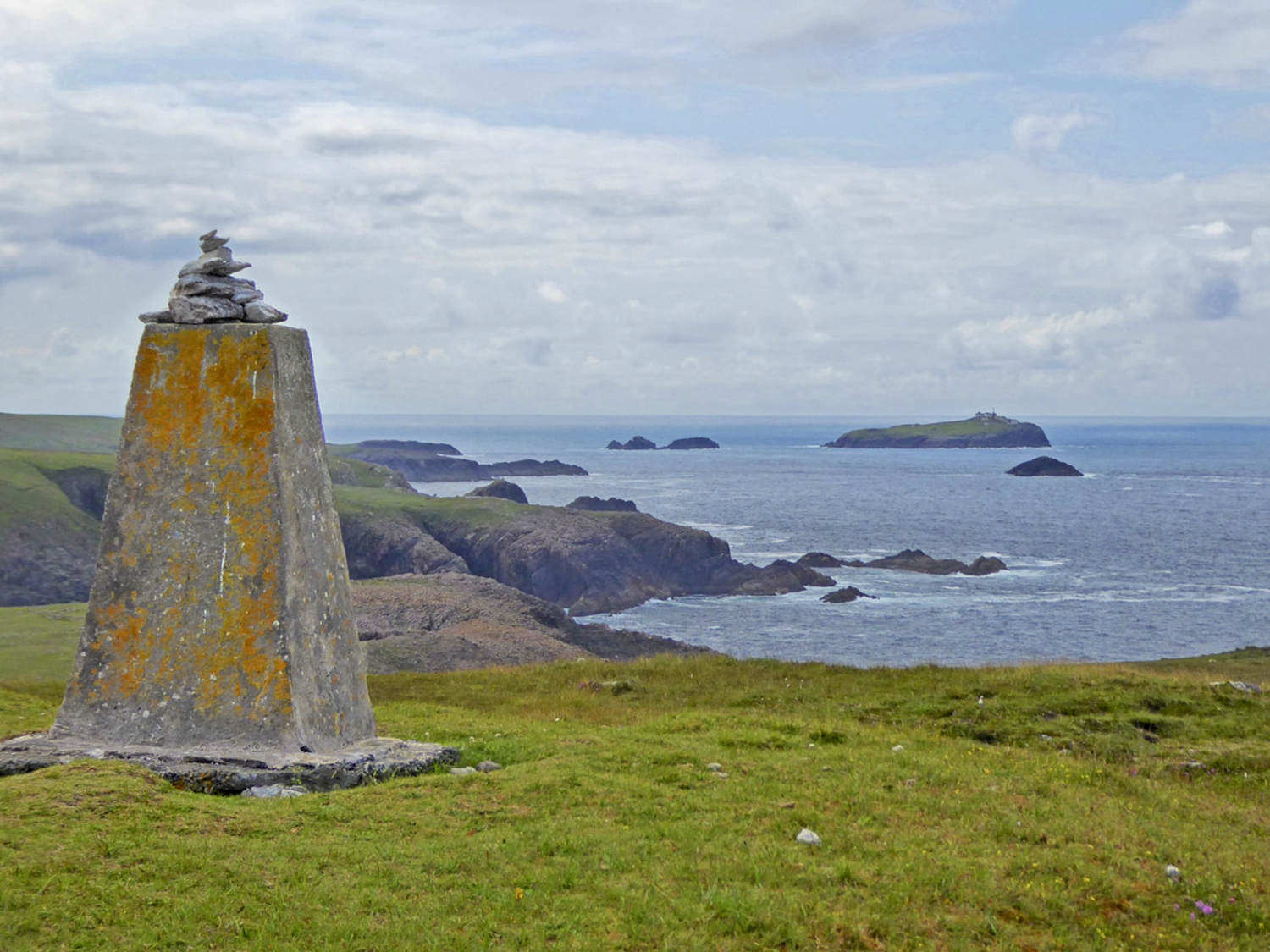 The trig pillar at the high point.