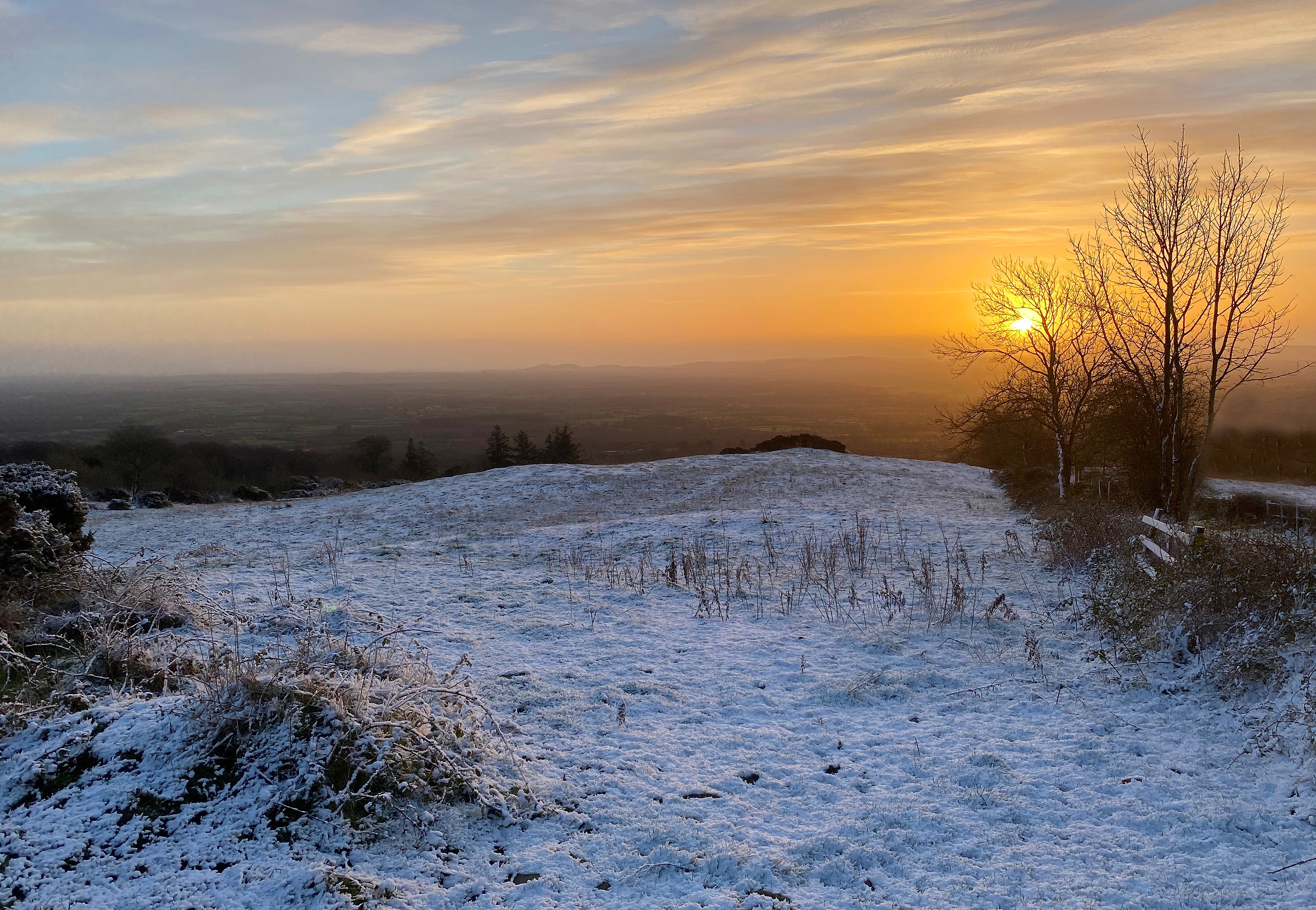 Sunrise over the snow